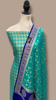Pure Moonga Georgette Banarasi Dress material - The Handlooms