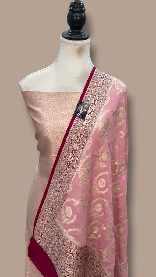 Pure Moonga Georgette Banarasi Dress material - The Handlooms