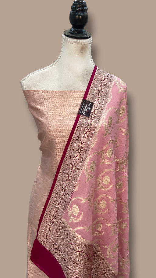 Pure Moonga Georgette Banarasi Dress material - The Handlooms