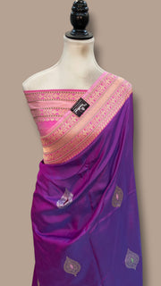 Pure Katan Silk Banarasi Handloom Saree - All Over Kadua Motifs - The Handlooms
