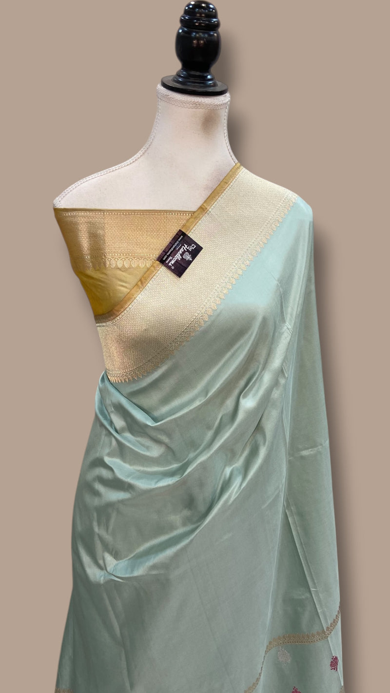 Pure Katan Silk Banarasi Handloom Saree - All Over Kadua Motifs - The Handlooms