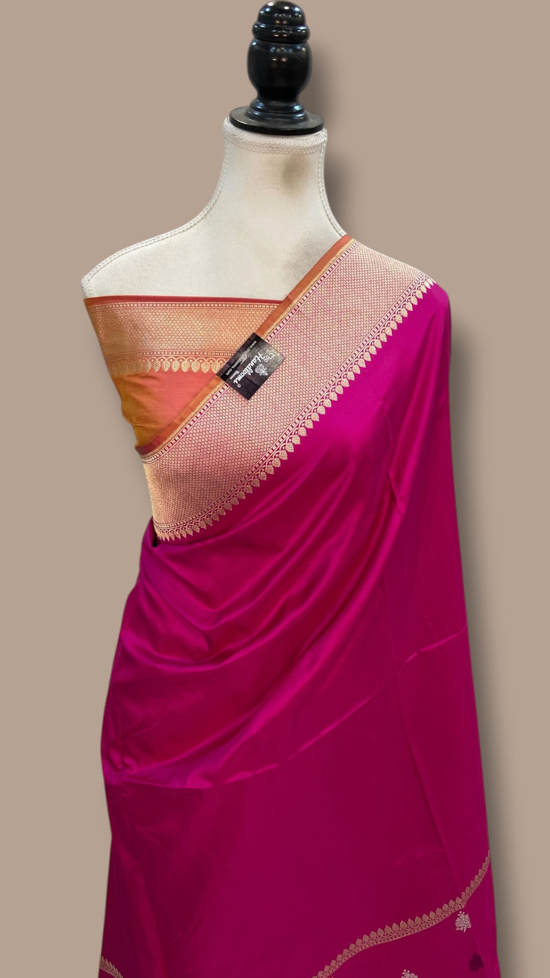 Pure Katan Silk Banarasi Handloom Saree - All Over Kadua Motifs - The Handlooms
