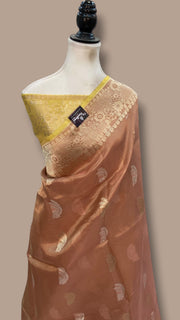 Pure Tissue Katan Silk Banarasi Handloom Saree - All over Sona Roopa Kadua motifs - The Handlooms