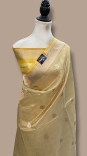 Pure Tissue Katan Silk Banarasi Handloom Saree - All Over Sona Roopa Kadua Motifs - The Handlooms