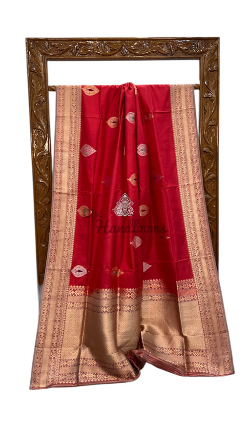 Pure Katan Silk Banarasi Handloom Saree - All Over Kadua Motifs - The Handlooms