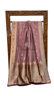 Pure Katan Silk Banarasi Handloom Saree - All Over Kadua Motifs - The Handlooms