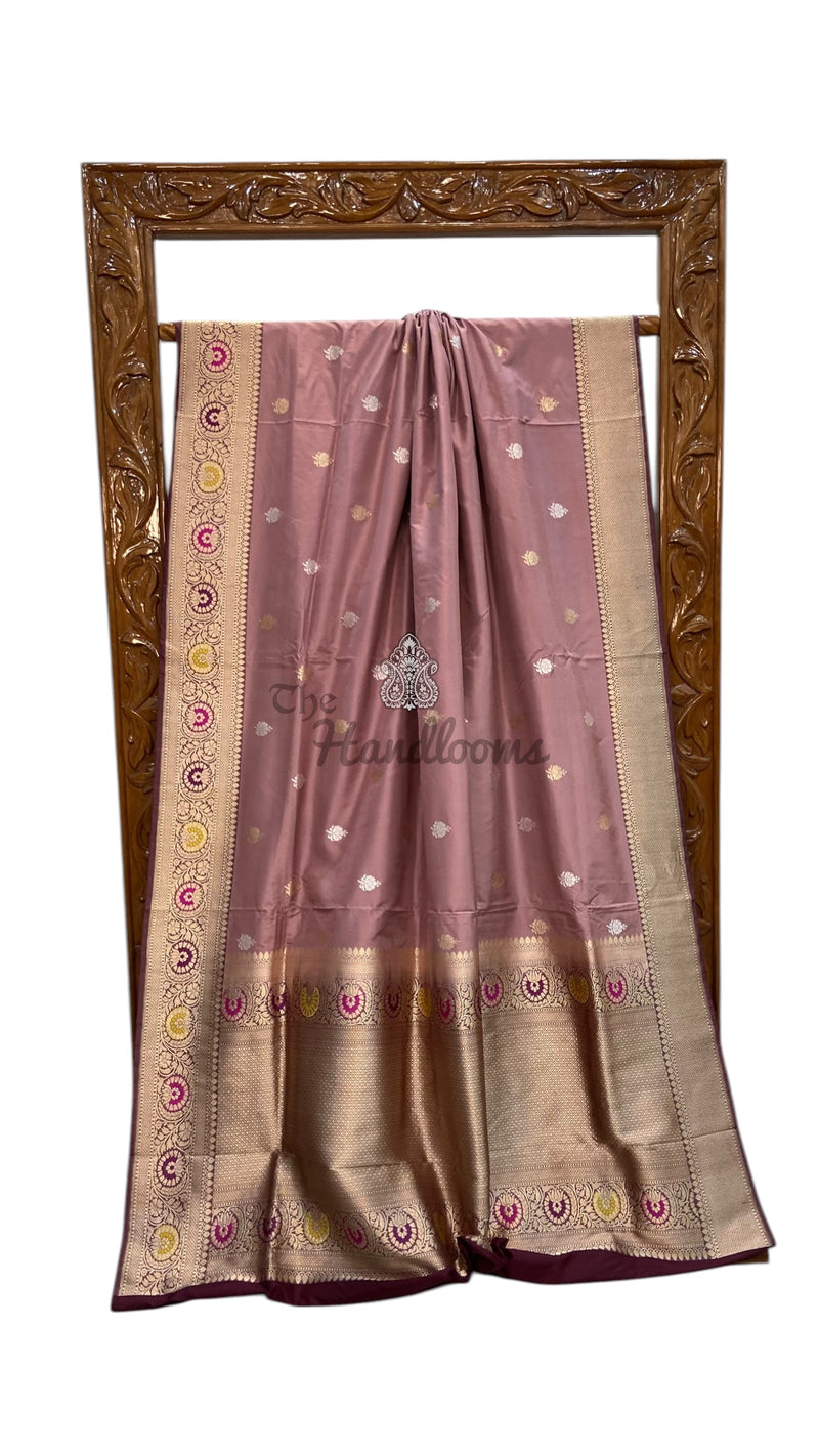 Pure Katan Silk Banarasi Handloom Saree - All Over Kadua Motifs - The Handlooms