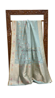Pure Katan Silk Banarasi Handloom Saree - All Over Kadua Motifs - The Handlooms