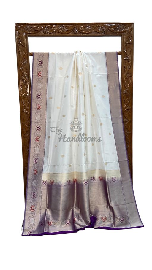 Pure Katan Silk Banarasi Handloom Saree - All Over Kadua Motifs - The Handlooms