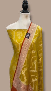 Pure Moonga Georgette Banarasi Dress material - The Handlooms