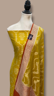 Pure Moonga Georgette Banarasi Dress material - The Handlooms