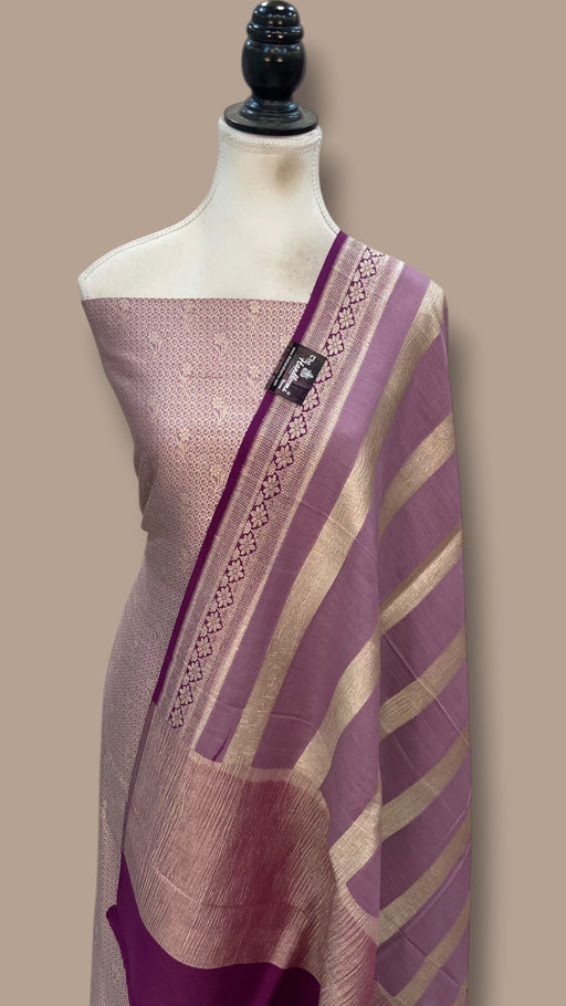 Pure Moonga Georgette Banarasi Dress material - The Handlooms