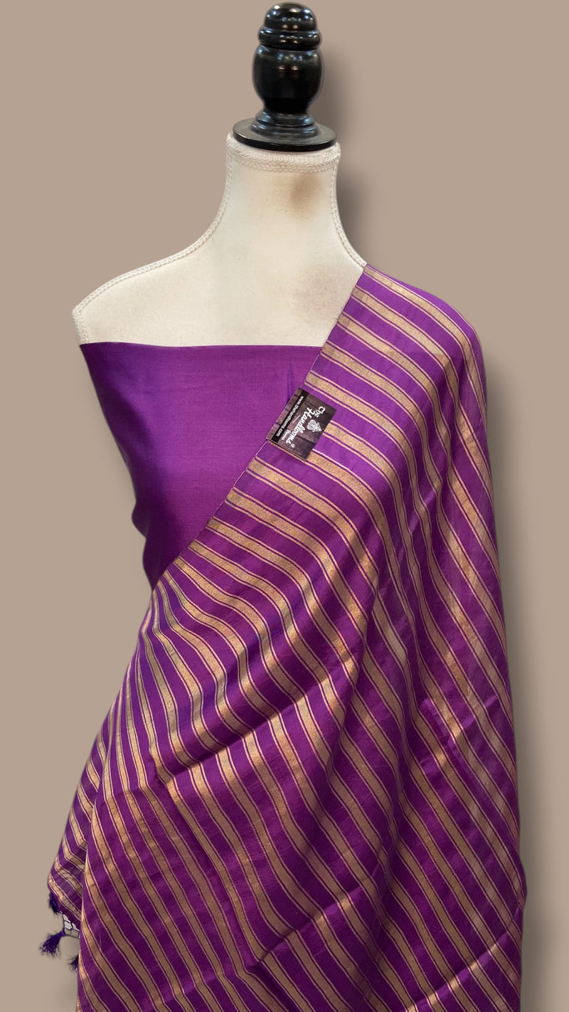 Pure Mango Silk Handloom Banarasi Dress Material - The Handlooms