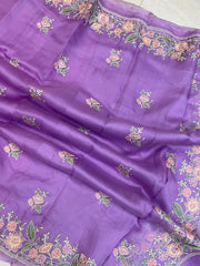 Pure Organza Chikankari Handloom Banarasi Saree - The Handlooms