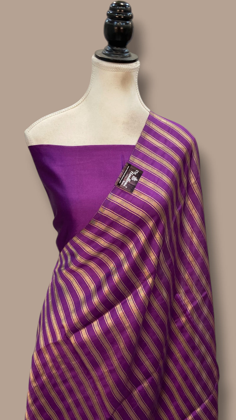 Pure Mango Silk Handloom Banarasi Dress Material - The Handlooms