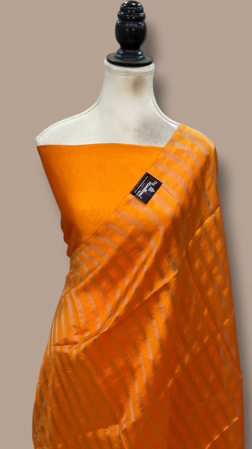 Pure Mango Silk Handloom Banarasi Dress Material - The Handlooms