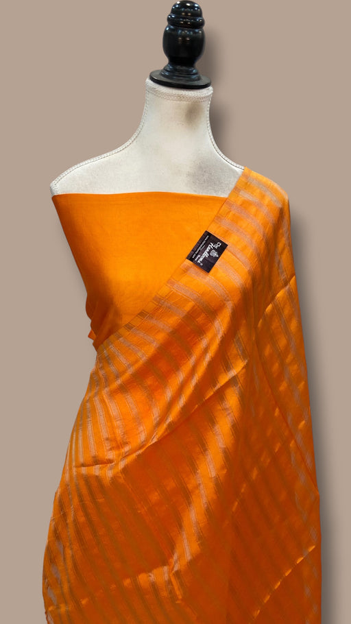 Pure Mango Silk Handloom Banarasi Dress Material - The Handlooms