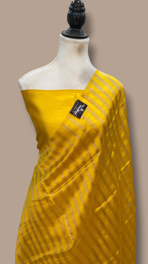 Pure Mango Silk Handloom Banarasi Dress Material - The Handlooms
