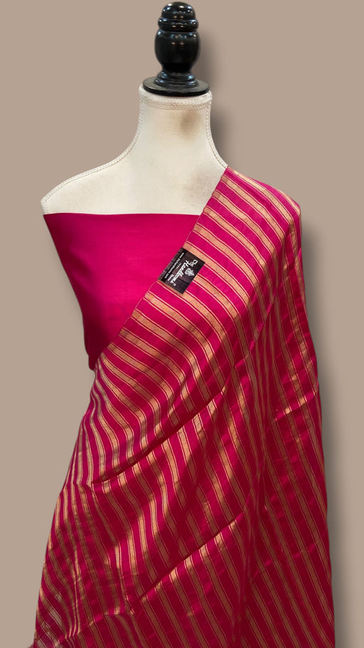 Pure Mango Silk Handloom Banarasi Dress Material - The Handlooms