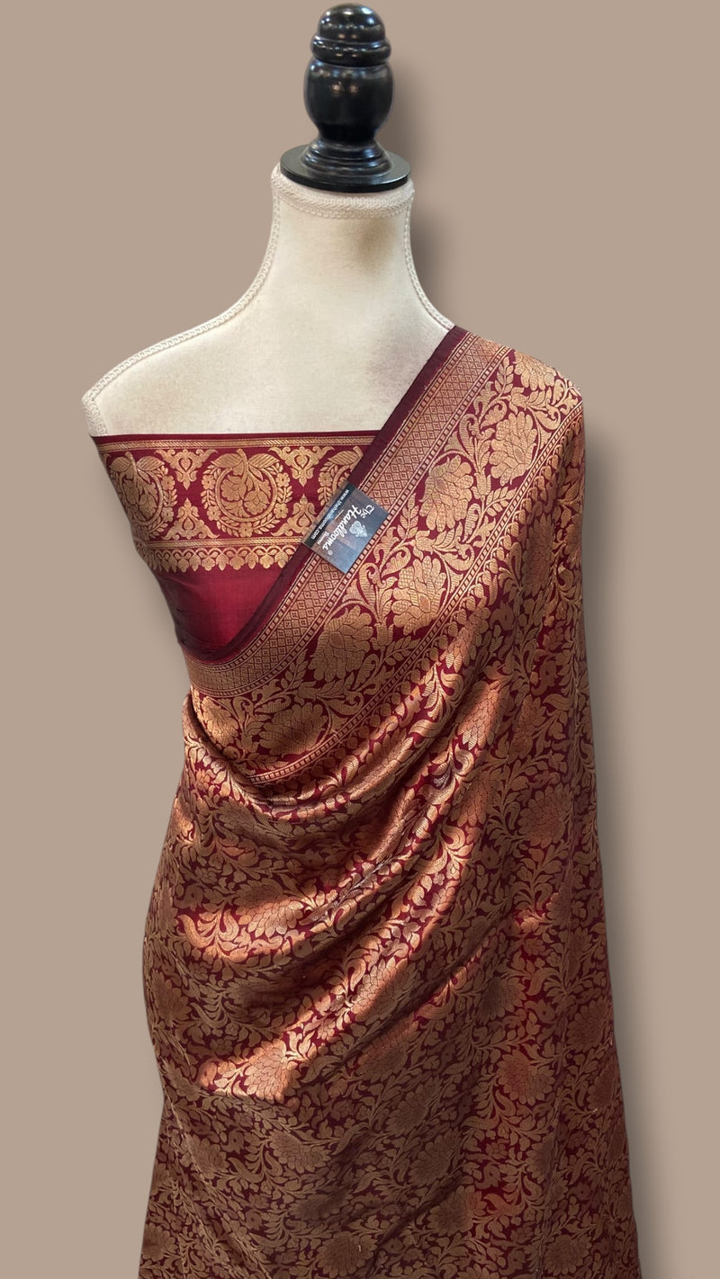 Pure Katan Silk Banarasi Handloom Saree - Tanchui Brocade