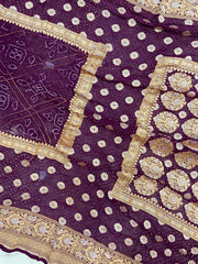 Pure Georgette Banarasi Bandhej Handloom Saree - The Handlooms