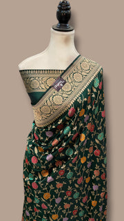 Pure Katan Silk Banarasi Handloom Saree - All Over Jaal Work With Meenakari - The Handlooms