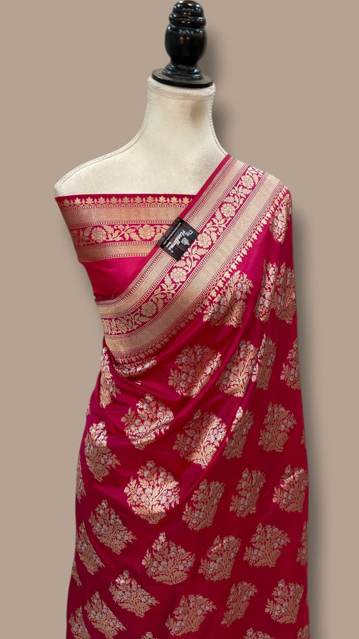 Pure Katan Silk Banarasi Handloom Saree - All Over Sona Roopa Jaal Work - The Handlooms