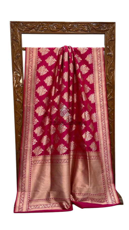 Pure Katan Silk Banarasi Handloom Saree - All Over Sona Roopa Jaal Work - The Handlooms
