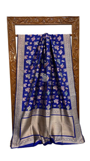 Pure Katan Silk Banarasi Handloom Saree - All Over Jaal Work With Meenakari - The Handlooms