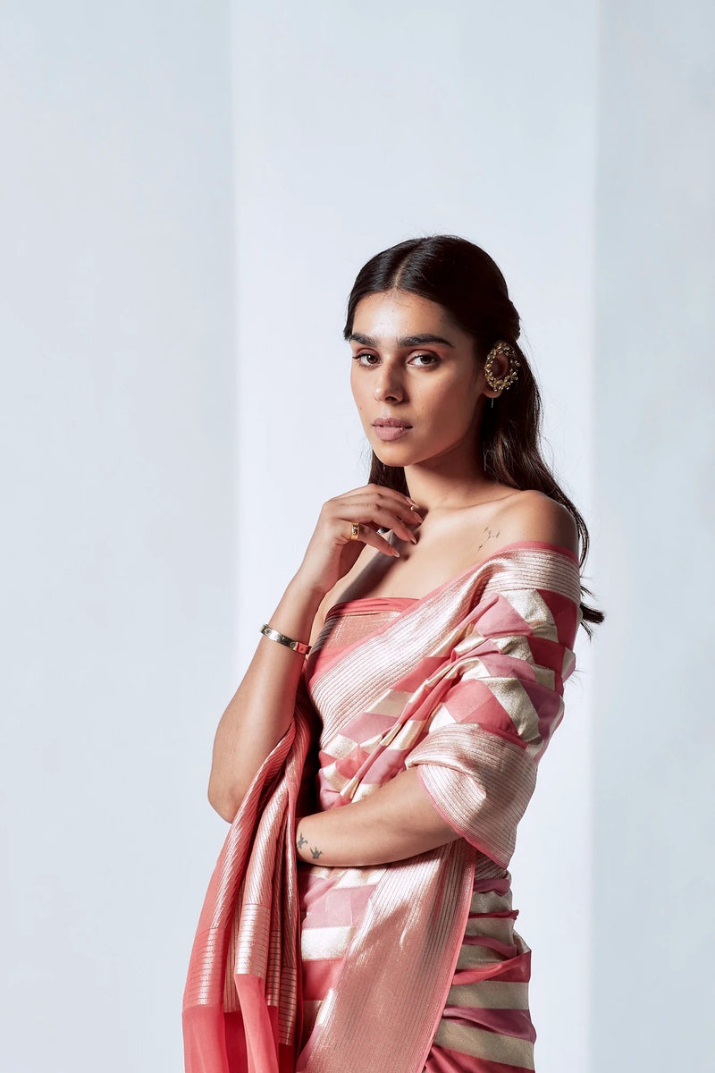 Khaddi Georgette Handloom Banarasi Saree - The Handlooms