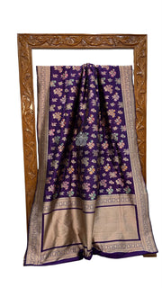 Pure Katan Silk Banarasi Handloom Saree - All Over Jaal Work With Meenakari - The Handlooms
