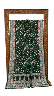 Pure Georgette Chikankari Handloom Banarasi Saree - The Handlooms