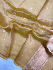 Pure kora Banarasi Brocade Handloom Dupatta - The Handlooms
