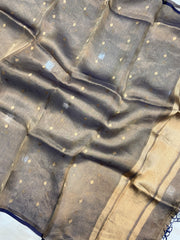 Pure kora Tissue Banarasi Brocade Handloom Dupatta - The Handlooms