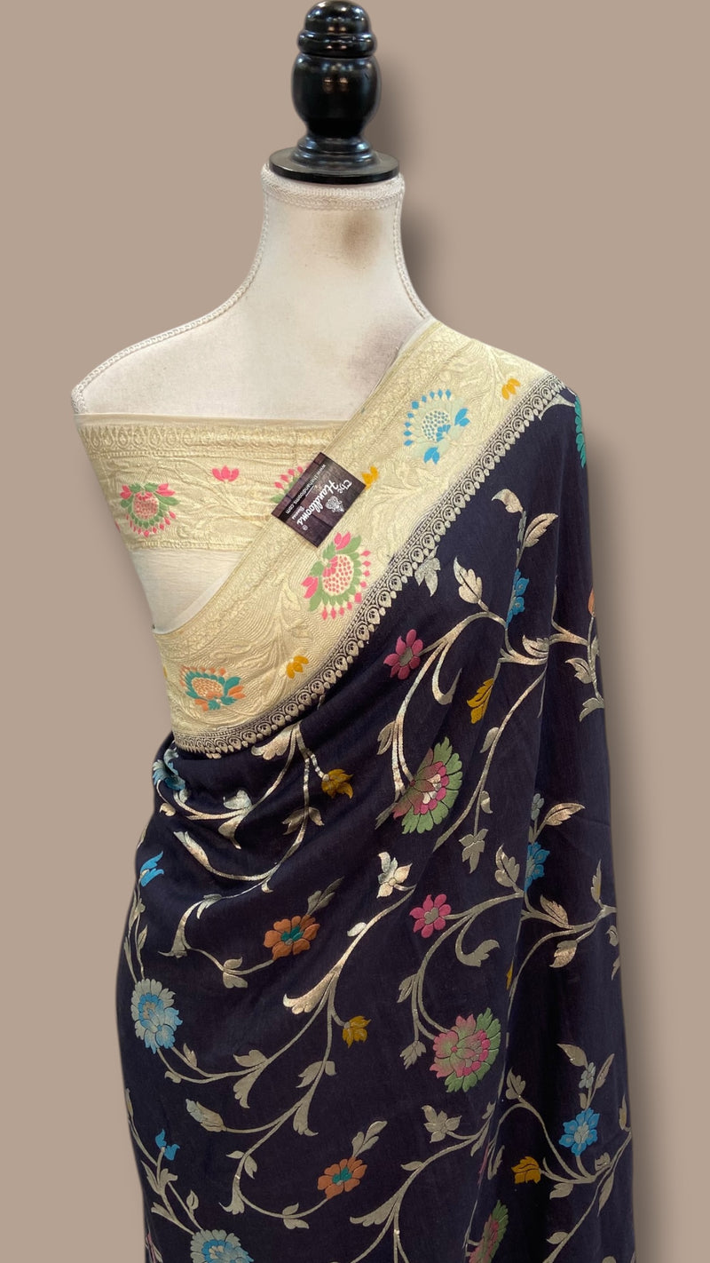 Moonga Georgette Handloom Banarasi Saree - The Handlooms