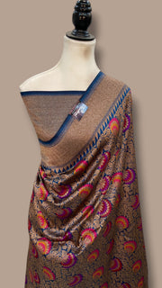 Nita Ambani Regal Pure Katan Silk Banarasi Saree – Handwoven Tanchui Brocade - The Handlooms