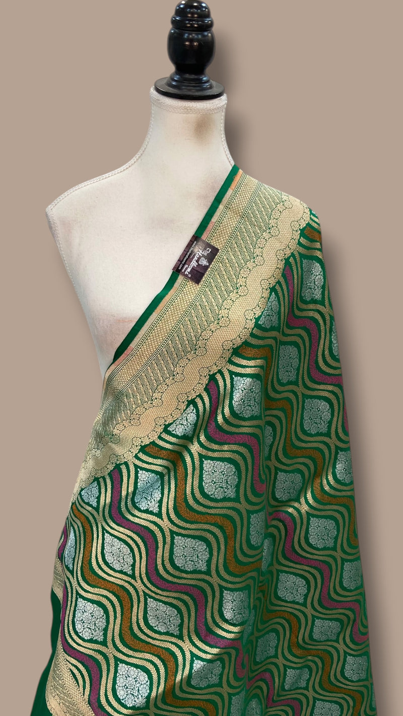 Pure Katan Silk Handloom Banarasi Dupatta - Meenakari - The Handlooms