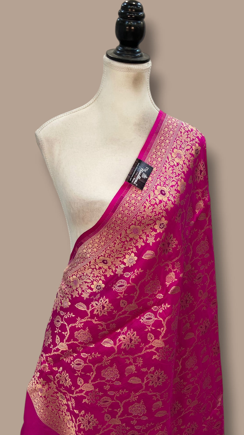 Pure Katan Silk Handloom Banarasi Dupatta - Meenakari - The Handlooms