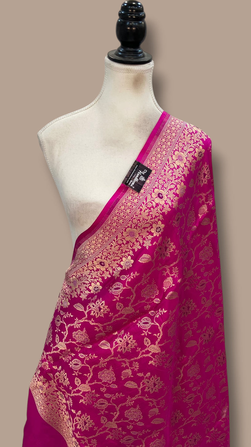 Pure Katan Silk Handloom Banarasi Dupatta - Meenakari - The Handlooms
