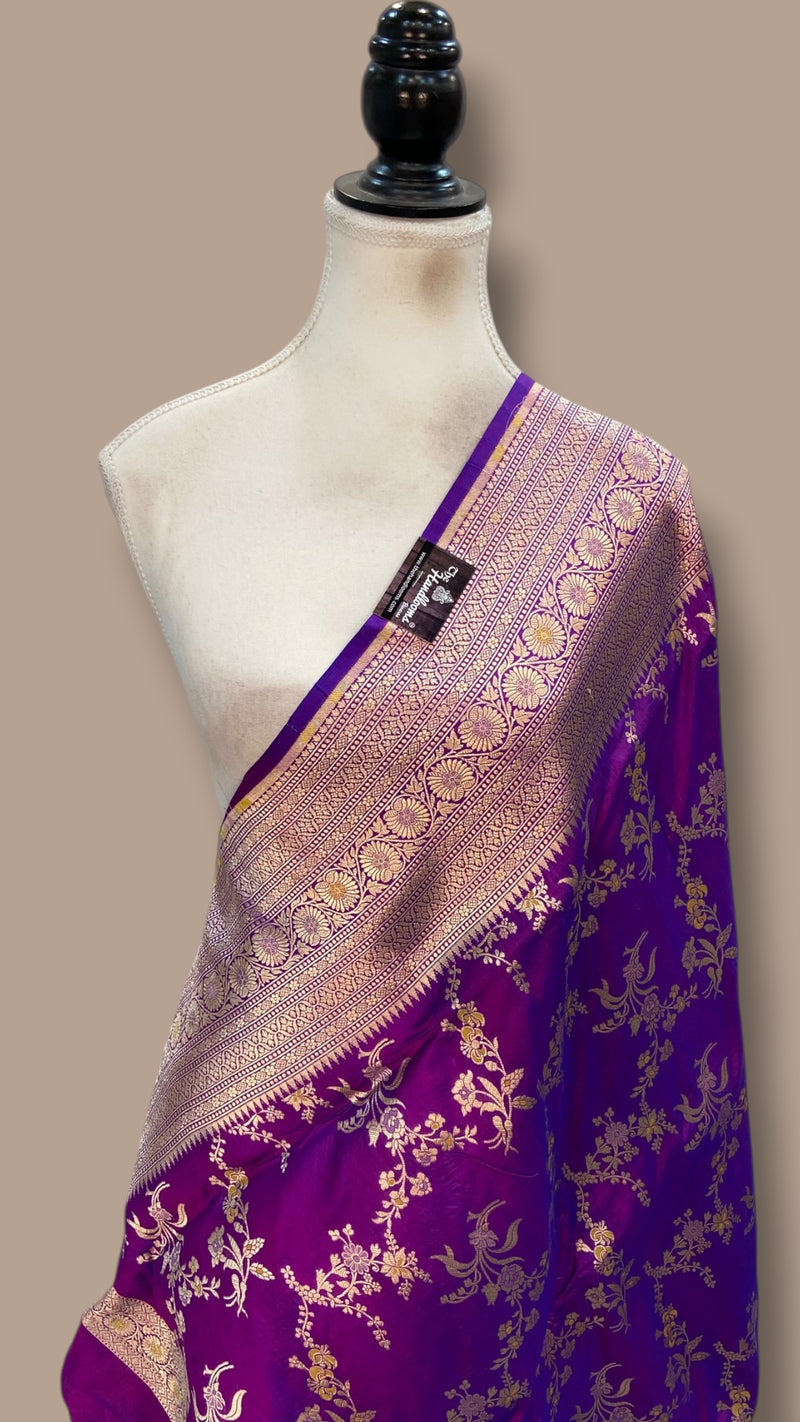Pure Katan Silk Handloom Banarasi Dupatta - Meenakari - The Handlooms