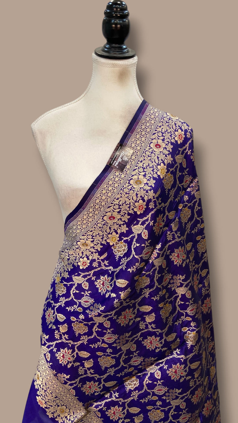 Pure Katan Silk Handloom Banarasi Dupatta - Meenakari - The Handlooms
