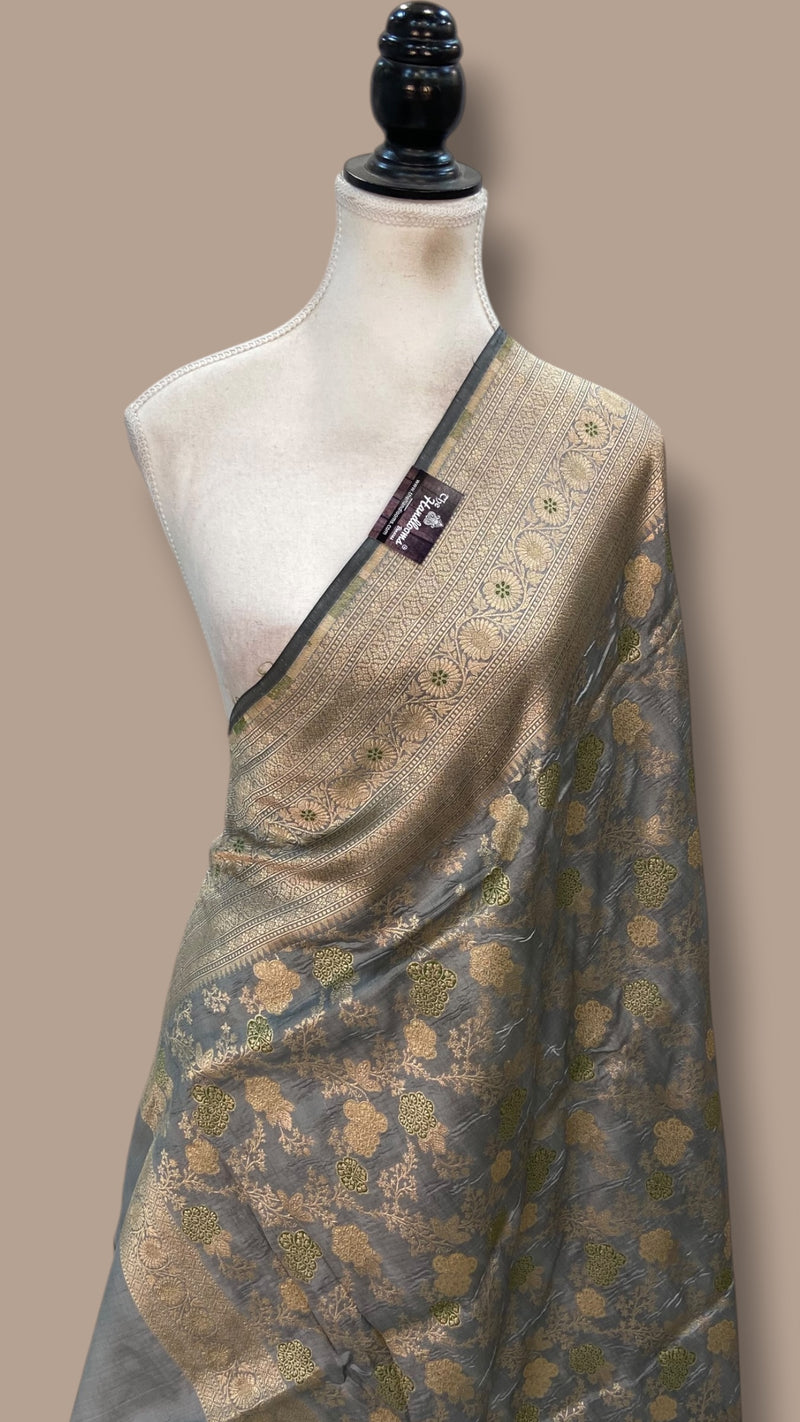 Pure Katan Silk Handloom Banarasi Dupatta - Meenakari - The Handlooms