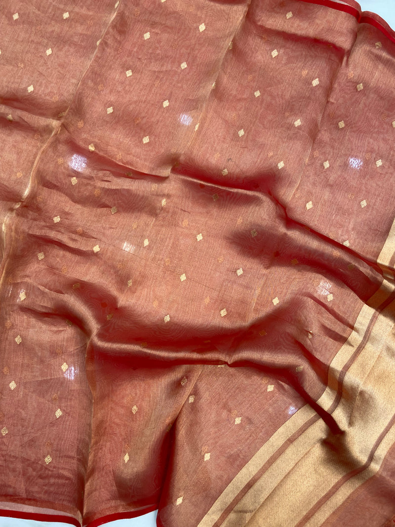 Pure kora Tissue Banarasi Brocade Handloom Dupatta - The Handlooms