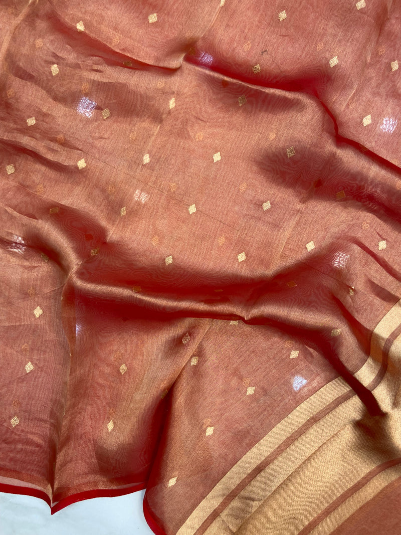 Pure kora Tissue Banarasi Brocade Handloom Dupatta - The Handlooms