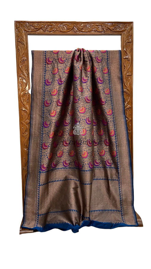 Regal Pure Katan Silk Banarasi Saree – Handwoven Tanchui Brocade With Meenakari Work - The Handlooms