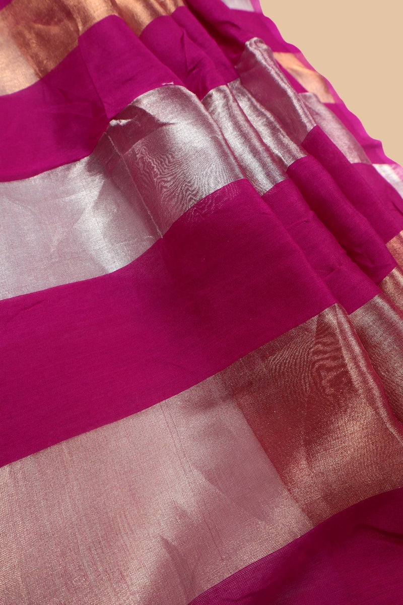 Pure tissue Chanderi Handloom Banarasi Saree - The Handlooms