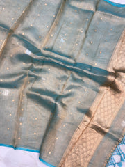 Pure kora Tissue Banarasi Brocade Handloom Dupatta - The Handlooms