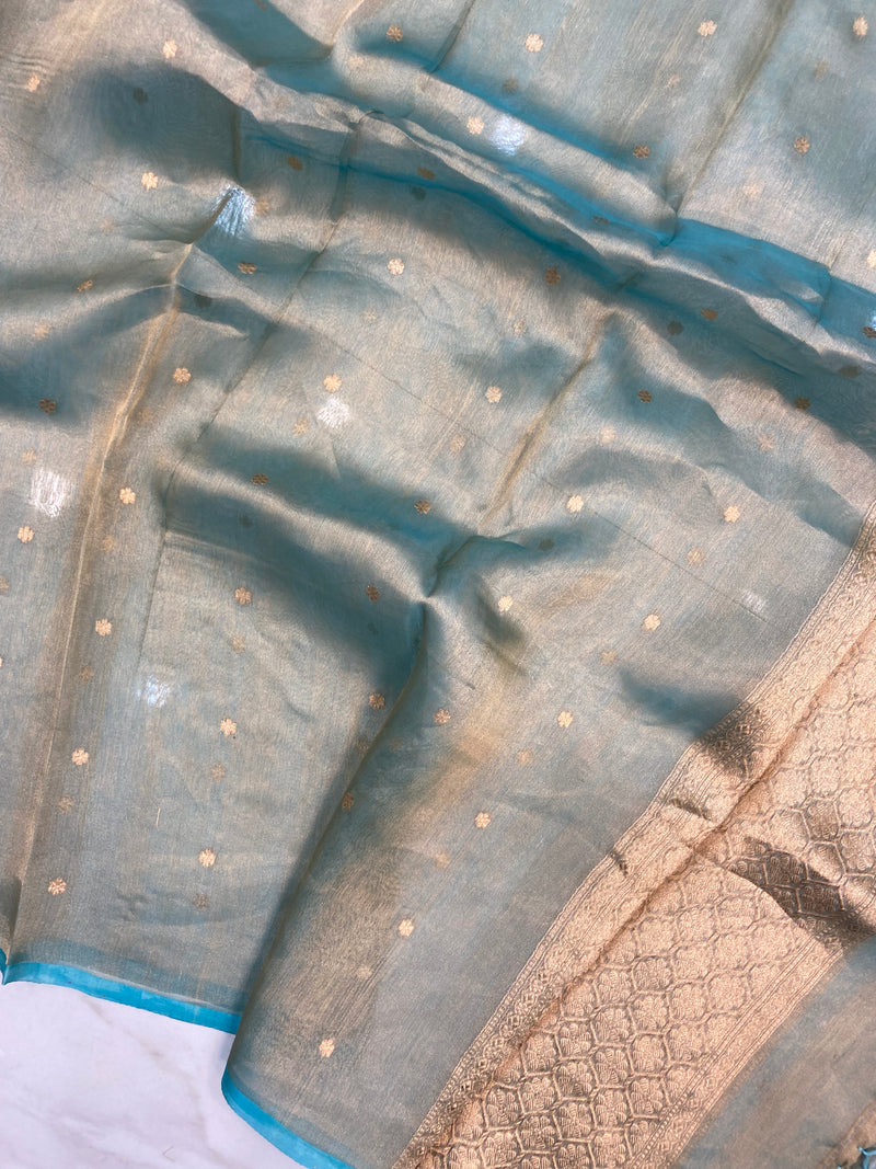 Pure kora Tissue Banarasi Brocade Handloom Dupatta - The Handlooms