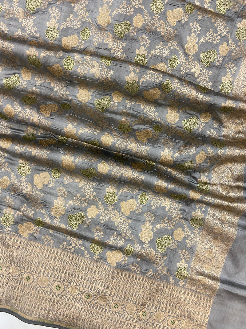 Pure Katan Silk Handloom Banarasi Dupatta - Meenakari - The Handlooms