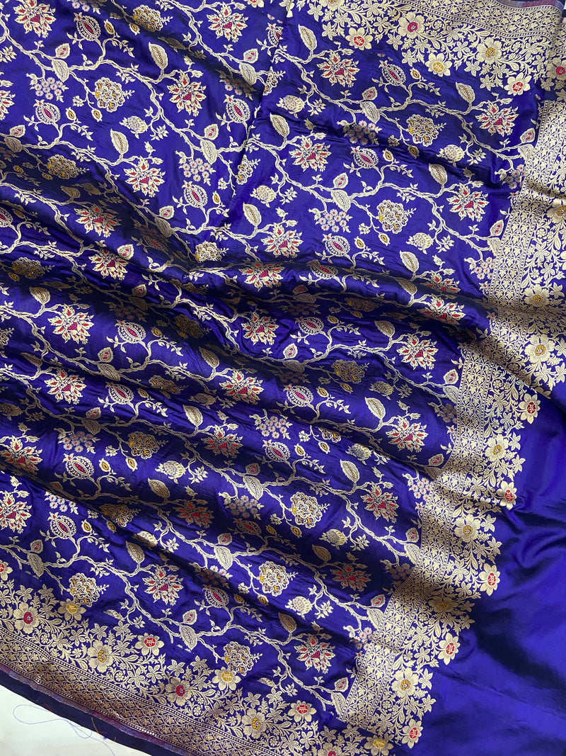 Pure Katan Silk Handloom Banarasi Dupatta - Meenakari - The Handlooms